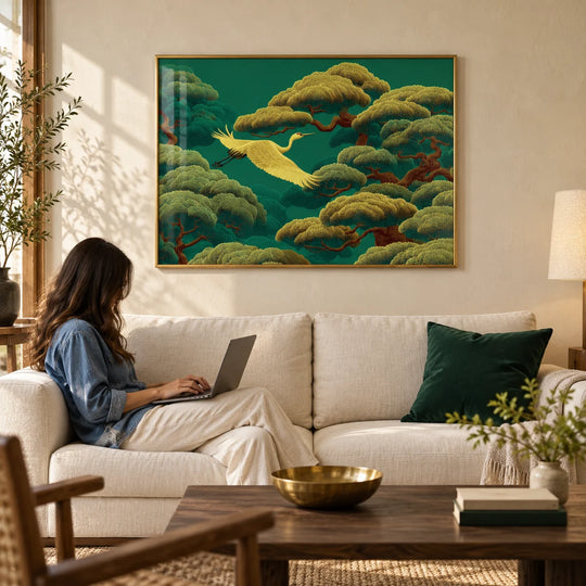 White Crane Artwork