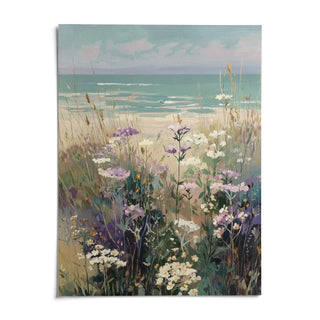 Wildflower Beach Print, shown as an unframed paper print on a plain white background