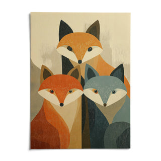 Wildlife Fox Art Print, shown as an unframed paper print on a plain white background