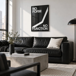 Workout Room Wall Art, framed on the wall of a modern monochrome city flat living room
