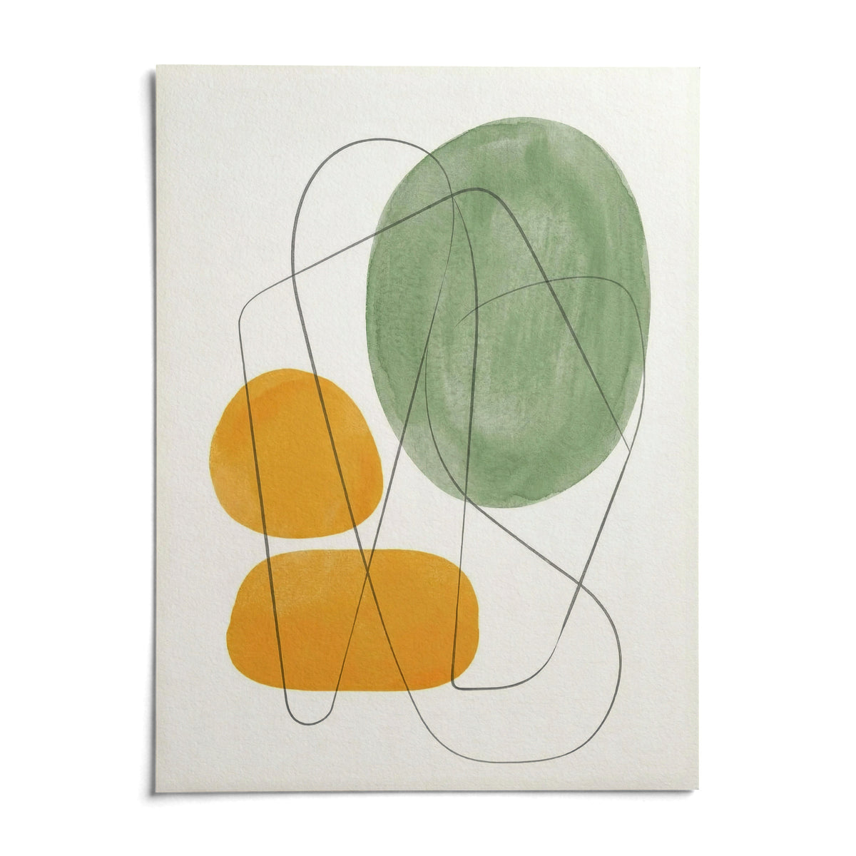 Yellow And Green Print, shown as an unframed paper print on a plain white background
