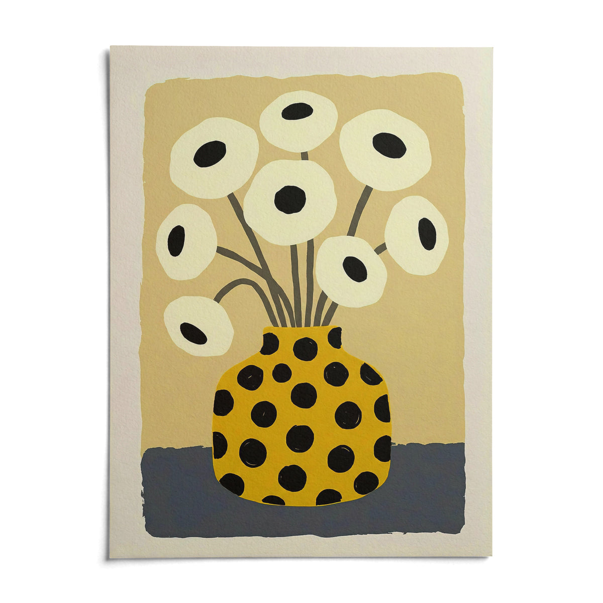 Yellow Vase Poster, shown as an unframed paper print on a plain white background