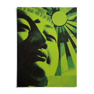 Zen Face Wall Art, shown as an unframed paper print on a plain white background