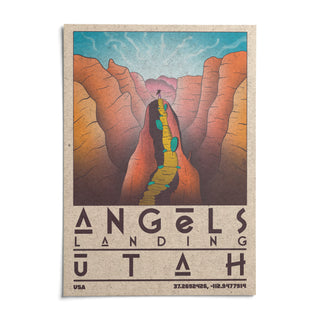 Zion National Park Art, shown as an unframed paper print on a plain white background